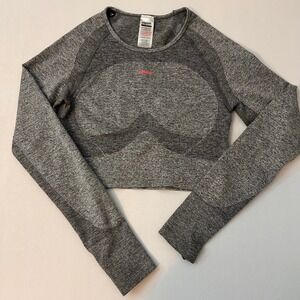 Gymshark Women's L Seamless Long Sleeve Cropped Workout Thumbhole Athletic Shirt